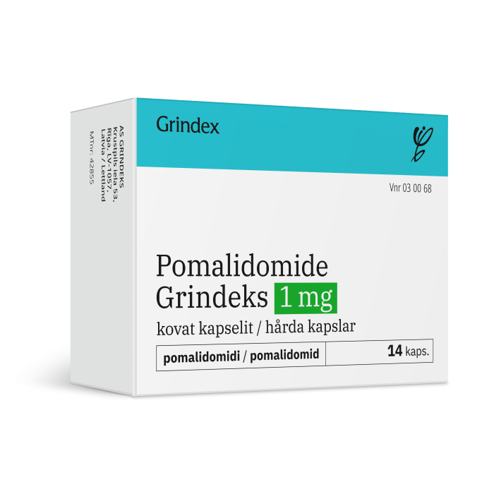POMALIDOMIDE GRINDEKS kapseli, kova 1 mg 14 fol
