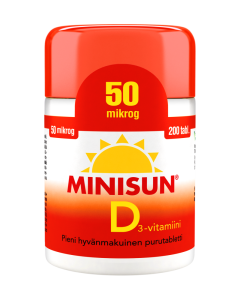 Minisun D-vitamiini 50 mikrog 200 kpl
