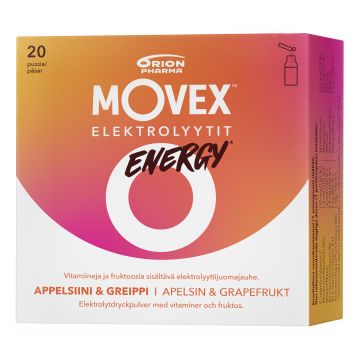 Movex Elektrolyyttijuomajauhe Energy 20 annospussia