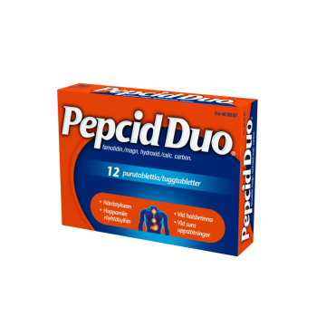 PEPCID DUO purutabletti 10/165/800 mg 12 fol