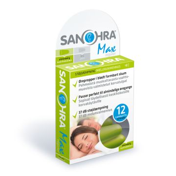 SANOHRA max korvatulpat aikuinen 6 paria